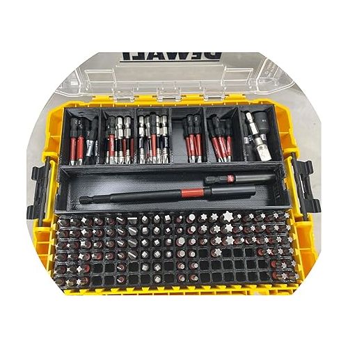 제네릭 Impact bit holder insert for DEWALT Medium ToughCase (7 compartment + 120 bit) - Insert Only (Yellow)