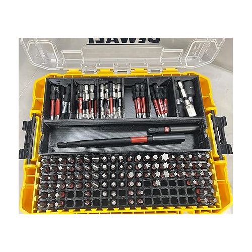 제네릭 Impact bit holder insert for DEWALT Medium ToughCase (7 compartment + 120 bit) - Insert Only (Yellow)