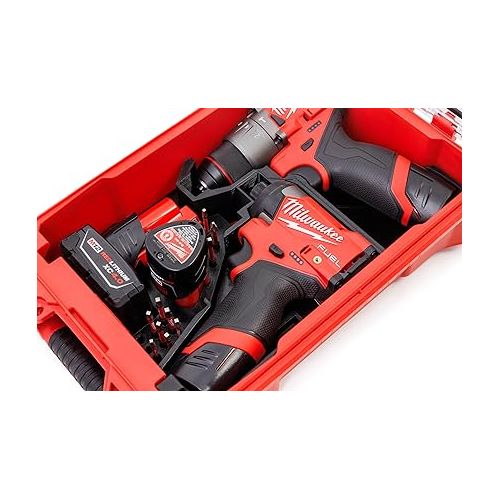 제네릭 Milwaukee Packout Compact Drill Organizer for M12 Drill Driver and Accessories