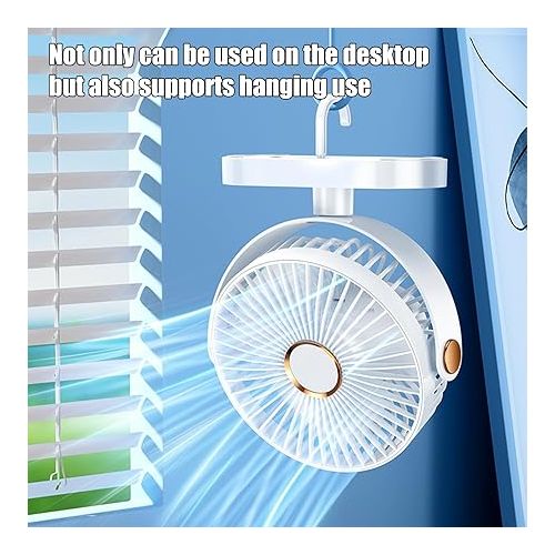 제네릭 USB Table Fan,Personal Quiet 5 Speeds Desktop Portable Fan,Small But Powerful,Battery Fan Adjustable Desk Fan 360° Rotation for Office,Bedroom(White)