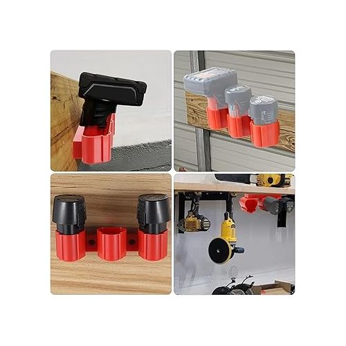 제네릭 M12 Battery Hanger Compatible with Milwaukee Battery Holder Wall Mount Tool Holder with Battery Slots,3Pack 3 in 1 Compatible with Makita/Bosch Battery Packout Racks