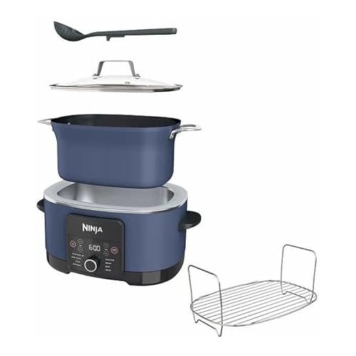 제네릭 Ninja Foodi PossibleCooker PRO 8.5 Quart Multi-Cooker, with 8-in-1 Cooker, Dutch Oven, Heat Technology, Steamer & More, Glass Lid & Integrated Spoon, Nonstick, Oven Safe Pot to 500°F, Navy (Blue)