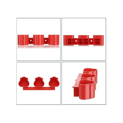 제네릭 5 Pack Battery Holder Wall Mount Storage Compatible with Milwaukee Battery Holder Wall Mount M12 12V 48-11-2420 48-11-2401 48-11-2411 Compatible with Makita/Bosch