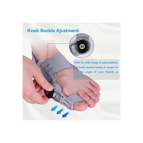 제네릭 Bunion Corrector for Man and Women Big Toe, Adjustable Bunion Splint for Bunion Relief, Orthopedic Toe Straightener with Anti-slip Heel Strap and Silicone Pad, Suitable for Left and Right Feet.