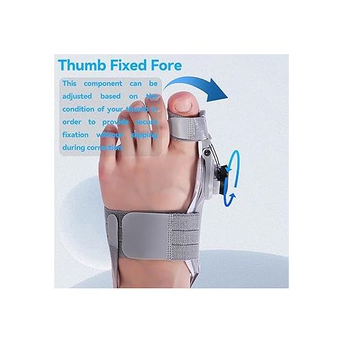 제네릭 Bunion Corrector for Man and Women Big Toe, Adjustable Bunion Splint for Bunion Relief, Orthopedic Toe Straightener with Anti-slip Heel Strap and Silicone Pad, Suitable for Left and Right Feet.