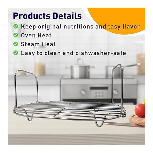 제네릭 Roast Rack - Compatible with Ninja Foodi Possible Cooker Pro 8.5 Qt MC1000, MC1001, MC1010 Series Slow Cooker Crock Pot, universal, silver