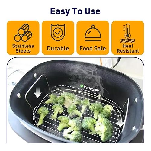 제네릭 Roast Rack - Compatible with Ninja Foodi Possible Cooker Pro 8.5 Qt MC1000, MC1001, MC1010 Series Slow Cooker Crock Pot, universal, silver