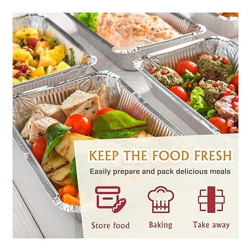 제네릭 Aluminum Pans Trays with Pack of 30-12x8 Inch Food Container Trays - Disposable Pans Trays Great for Cooking & Storing Food - Compatible with Ninja Foodi XL Series