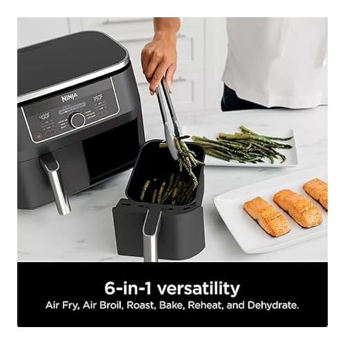제네릭 Ninja AD150 Foodi 8 Quart 6-in-1 DualZone 2-Basket Independent Cook Digital Air Fryer - Kitchen Perfect for Healthy Cooking, Black