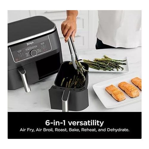 제네릭 Ninja® Foodi® 6-in-1 8-qt Air Fryer with 2 Baskets and DualZone™ Technology - Culinary Innovation for Cooking Multiple Foods Simultaneously, AD150, BLACK