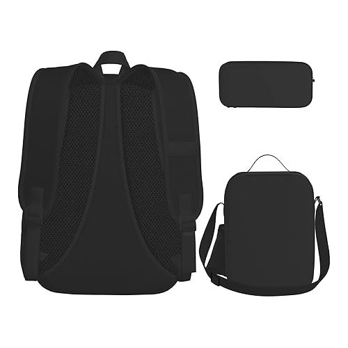 제네릭 Wednesdoy Backpacks set 3d Casual Light Weight Backpack Bookbag 3 pice with lunch box lunch bag And pencil case pencil bag For Girls Boys Teens