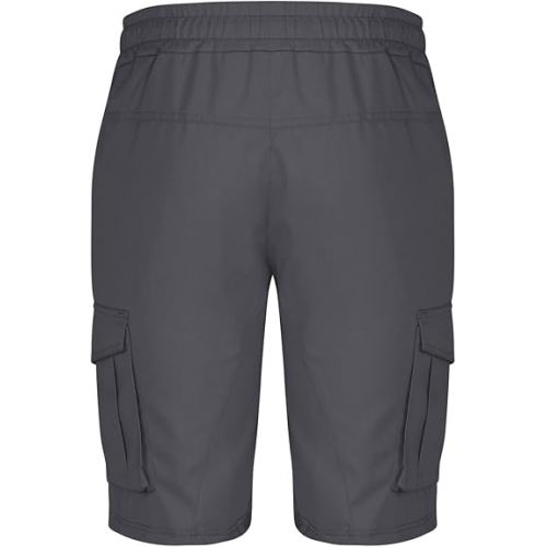 제네릭 Mens Shorts Cargo Twill Cotton Shorts Relaxed Fit Men Running Hiking Shorts Casual Shorts Elastic Waist Multic-Pocket