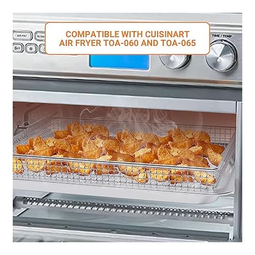 제네릭 Stainless Steel Baking Tray Pan and Air Fryer Basket Compatible with Cuisinart Airfryer TOA-060 and TOA-065