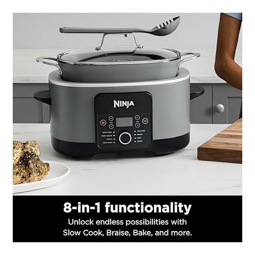 제네릭 Ninja MC1001 Foodi PossibleCooker PRO 8.5 Quart Multi-Cooker, with 8-in-1 Slow Cooker Dutch Oven, Steamer, Nonstick, Oven Safe Pot to 500°F & Reynolds Kitchens Slow Cooker Liners!