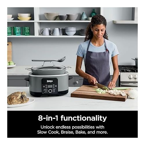 제네릭 Ninja MC1001 Foodi PossibleCooker PRO 8.5 Quart Multi-Cooker, with 8-in-1 Slow Cooker Dutch Oven, Steamer, Nonstick, Oven Safe Pot to 500°F & Reynolds Kitchens Slow Cooker Liners!