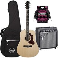 Godin (048502) Metropolis Classic QIT AEGuitar - Natural, Fender Frontman 10G Amp, ErnieBall Cable Bundle