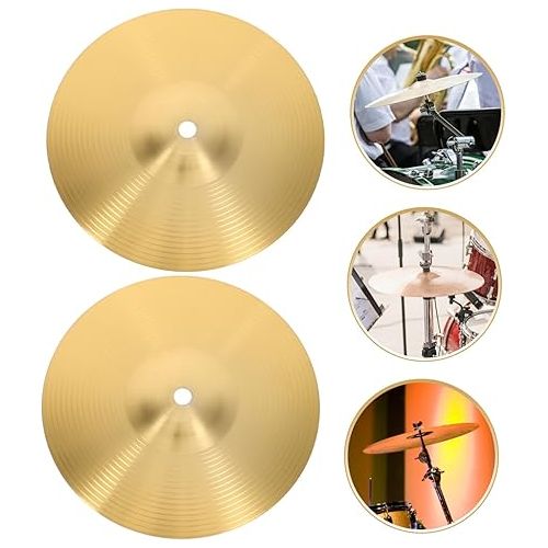 제네릭 2pcs Set Cymbals Jazz Cymbal Jazz Drum Cymbal Jazz Thin Hat Cymbal Ride Cymbal Metal Drum Cymbal Jazz Drum Crash Cymbal Splash Cymbal Drum Accessories Brass Percussion Electronic