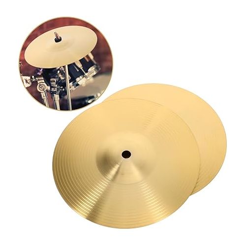 제네릭 2pcs Set Cymbals Jazz Cymbal Jazz Drum Cymbal Jazz Thin Hat Cymbal Ride Cymbal Metal Drum Cymbal Jazz Drum Crash Cymbal Splash Cymbal Drum Accessories Brass Percussion Electronic