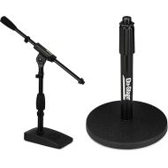 Gator Frameworks GFW-MIC-0821 Compact Base Bass Drum and Amp Mic Stand Bundle with Stands DS7200B Adjustable Desktop Microphone Stand