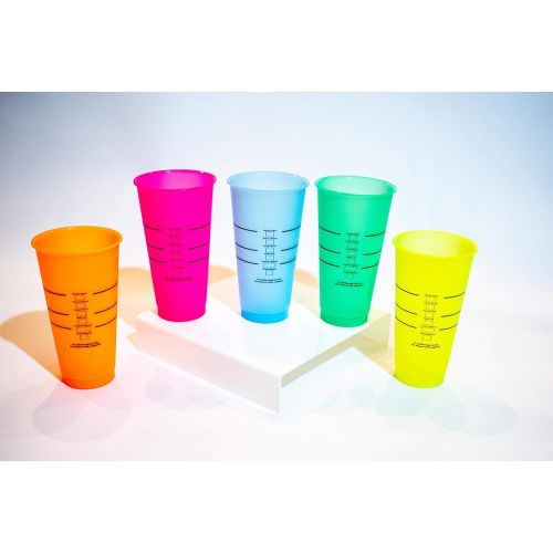 제네릭 [아마존 핫딜] [아마존핫딜]Generic Take Three Boutique Color Changing 24oz Cold Cups - 5 Reusable Cups, Lids and Straws - Summer Coffee Tumblers - Summer Cups