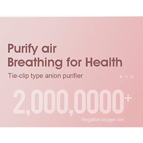 제네릭 Generic Personal Wearable Air Purifier, Portable Tie-clip Anion Air Freshener Ionizer Negative Ion Generator, Hepa filter, Fast USB Charging, Air Cleaner for Travel, Bedroom, Smoke, Pollen