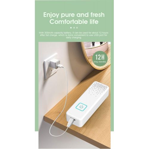 제네릭 Generic Personal Wearable Air Purifier, Portable Tie-clip Anion Air Freshener Ionizer Negative Ion Generator, Hepa filter, Fast USB Charging, Air Cleaner for Travel, Bedroom, Smoke, Pollen