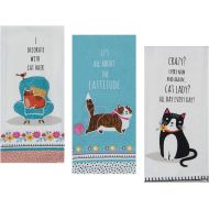 Generic 3 Cat Themed Decorative Cotton Kitchen Towels with Sayings Set | 1 Flour Sack, 2 Tea Towels for Dish and Hand Drying | by Kay Dee Designs