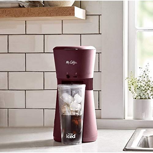 제네릭 Generic Exclusive Coffee - Burgundy Iced Coffee Maker with Reusable Tumbler and Coffee Filter