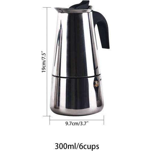 제네릭 Generic 4/6/9-Cup Coffee Pot Espresso Coffee Maker-Stovetop Espresso Maker/Italian Moka Coffee Pot-Stainless Steel Coffee Cup Percolator Stove top with Permanent Filter and Heat Resistant