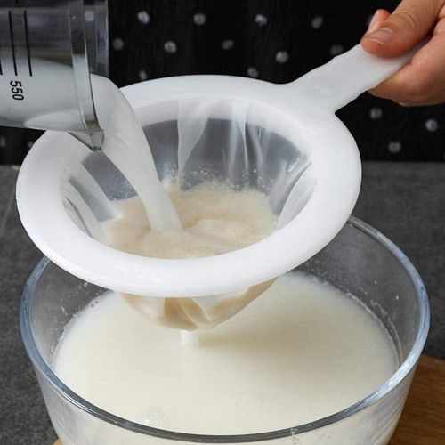 제네릭 Generic Kitchen Ultra-Fine Nylon Mesh Strainer I Plastic Sieve Filter Spoon For Soy Milk Coffee Milk Yogurt Juice Kefir coladores de cocina (200 Mesh)