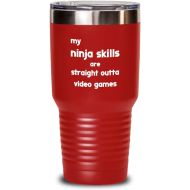 Generic Funny Video games Tumbler My ninja skills are straight outta video games Gift For Men and Women 30oz Red