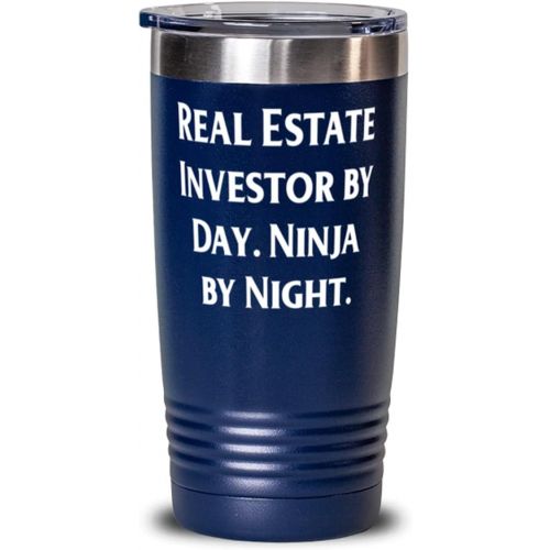 제네릭 Generic Motivational Real Estate Investor, Real Estate Investor by Day. Ninja by Night, Nice 20oz Tumbler For Coworkers From Team Leader