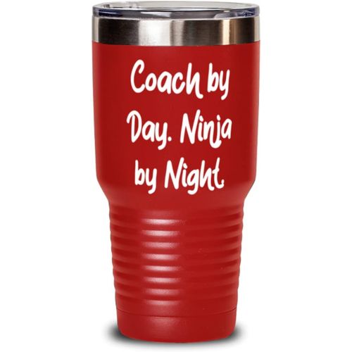 제네릭 Generic Motivational Coach, Coach by Day. Ninja by Night, Coach 30oz Tumbler From Friends