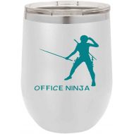 Generic Administrative Assistant For Office Manager Office Ninja Secretary Appreciation Present For Birthday, Anniversary, Valentines Day 12 Oz White Stemless Wine Tumbler