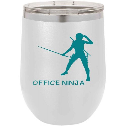 제네릭 Generic Administrative Assistant For Office Manager Office Ninja Secretary Appreciation Present For Birthday, Anniversary, Valentines Day 12 Oz White Stemless Wine Tumbler