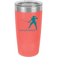 Generic Administrative Assistant For Office Manager Office Ninja Secretary Appreciation Present For Birthday, Anniversary, Valentines Day 20 Oz Coral Ringneck Tumbler