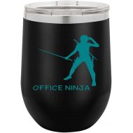 Generic Administrative Assistant For Office Manager Office Ninja Secretary Appreciation Present For Birthday, Anniversary, Valentines Day 12 Oz Black Stemless Wine Tumbler