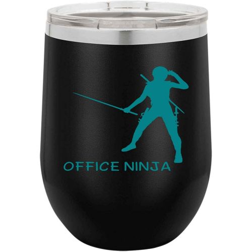 제네릭 Generic Administrative Assistant For Office Manager Office Ninja Secretary Appreciation Present For Birthday, Anniversary, Valentines Day 12 Oz Black Stemless Wine Tumbler