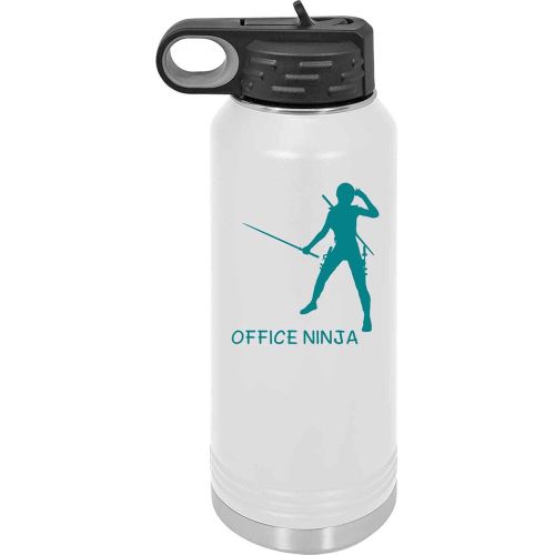 제네릭 Generic Administrative Assistant For Office Manager Office Ninja Secretary Appreciation Present For Birthday, Anniversary, Valentines Day 32 Oz White Water Bottle Straw