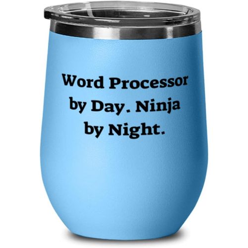 제네릭 Generic Cheap Word processor Wine Glass, Word Processor by Day. Ninja by Night, Present For Coworkers, Love s From Friends