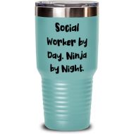 Generic Social Worker by Day. Ninja by Night. 30oz Tumbler, Social worker Present From Team Leader, Fun Insulated Tumbler For Coworkers