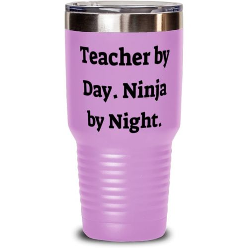 제네릭 Generic Funny Teacher 30oz Tumbler, Teacher by Day. Ninja by, s For Coworkers, Present From Coworkers, Stainless Steel Tumbler For Teacher
