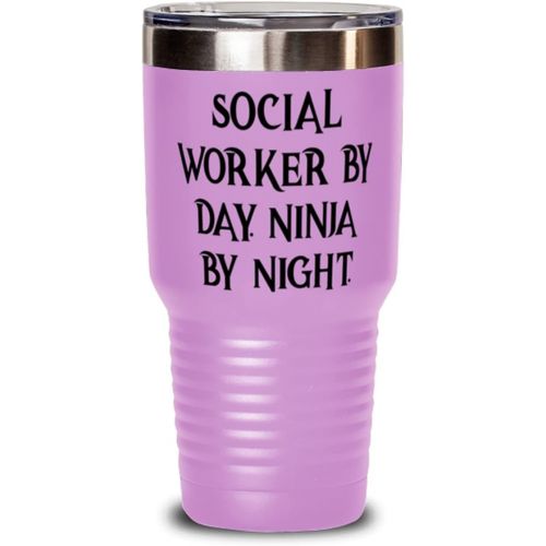 제네릭 Generic New Social worker 30oz Tumbler, Social Worker by Day. Ninja by Night, Reusable s for Coworkers, Holiday s