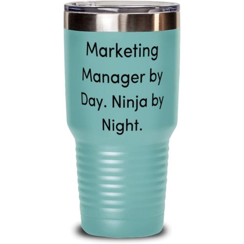 제네릭 Generic Marketing Manager by Day. Ninja by. 30oz Tumbler, Marketing manager Present From Coworkers, Perfect Stainless Steel Tumbler For Coworkers