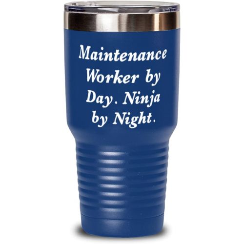 제네릭 Generic Funny Maintenance worker Gifts, Maintenance Worker by Day. Ninja by Night, Maintenance worker 30oz Tumbler From Coworkers
