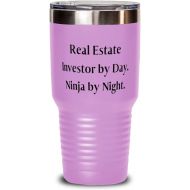 Generic Motivational Real Estate Investor 30oz Tumbler, Real Estate Investor by Day. Ninja by Night, Joke Gifts for Friends, Holiday Gifts