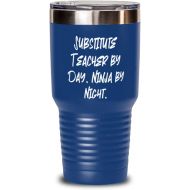 Generic Substitute Teacher by Day. Ninja by. 30oz Tumbler, Substitute teacher Present From Team Leader, Funny Stainless Steel Tumbler For Colleagues