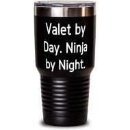 Generic Valet by Day. Ninja by Night. 30oz Tumbler, Valet Present From Boss, Joke Insulated Tumbler For Men Women