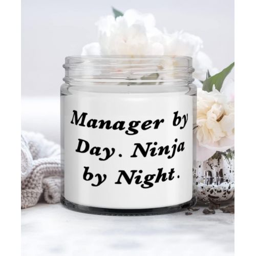 제네릭 Generic Unique Idea Manager Candle, Manager by Day. Ninja by Night, Gifts For Colleagues, Present From Friends, For Manager