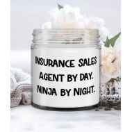Generic Fun Insurance sales agent Candle, Insurance Sales Agent by Day. Ninja by Night, Inspirational Gifts for Colleagues, Christmas Gifts
